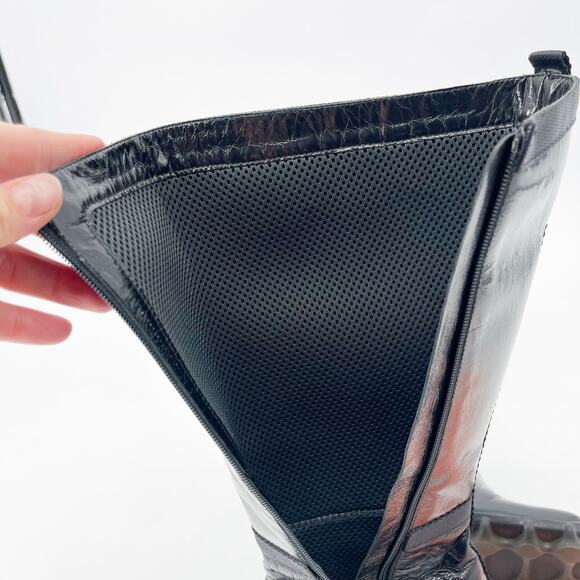 Vintage Miu Miu Black Leather Bubble Sole Square Toe Block Heel Boots IT 37.5 - Picture 15 of 15